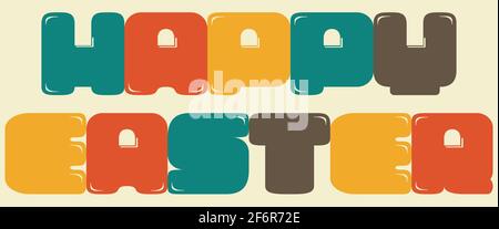 Happy Easter - multicolored vector lettering. Design element. Stock Vector
