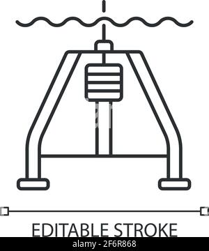 Hydraulically damped gravity corer linear icon Stock Vector