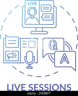 Live sessions concept icon Stock Vector