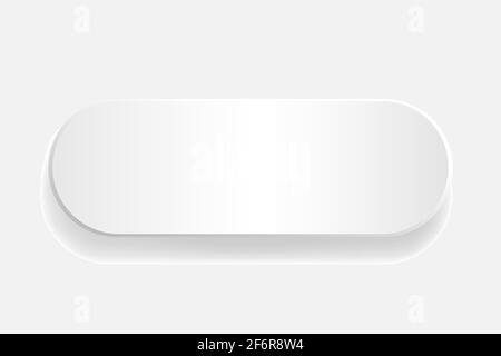 White glass button with chrome frame. Stock Vector
