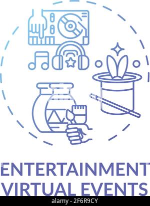 Entertainment virtual events concept icon Stock Vector