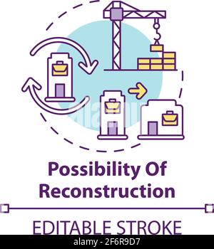 Reconstruction possibility concept icon Stock Vector