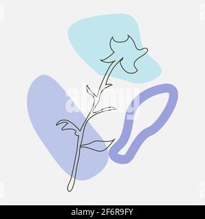 Vector floral hand drawn logo template. Stock Vector