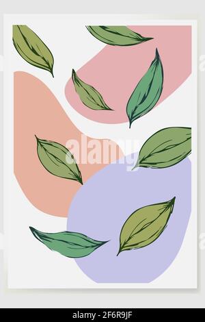 A minimalist image of leaves falling down. Stock Vector