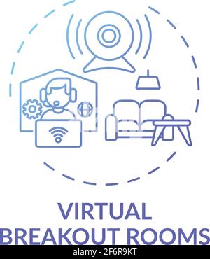 Virtual breakout rooms concept icon Stock Vector
