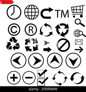 Set of vector arrows. Arrow icons. Arrow vector icon. Arrow. Arrows vector collection . Vector illustration Stock Vector