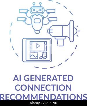 AI generated connection recommendations concept icon Stock Vector