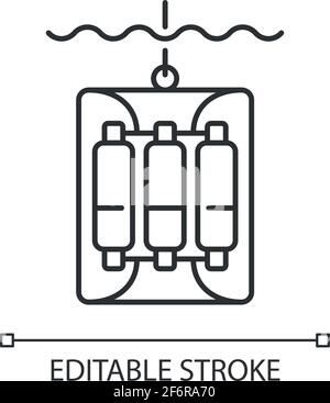 Water sampler linear icon Stock Vector
