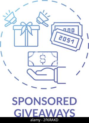 Sponsored giveaways concept icon Stock Vector