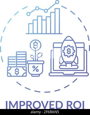 Improved ROI concept icon Stock Vector