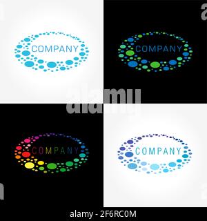Letter O logotype concept. Loading, waiting isolated abstract dynamic blue emblem. Multi colored graphic template concept. Corporate branding identity Stock Vector
