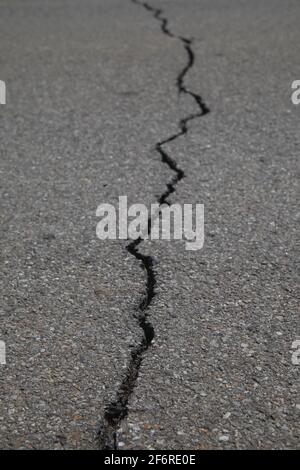 crack tarmac road Stock Photo