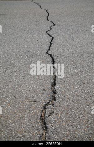crack tarmac road Stock Photo