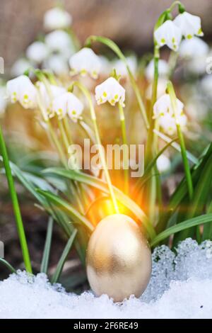 Easter eggs snowflake outdoors Stock Photo