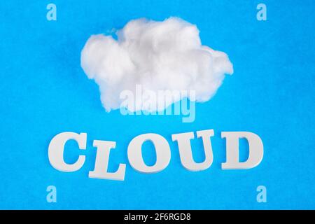 Cloud network connection concept - Word cloud in white letters Stock Photo