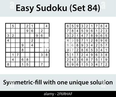 Vector Sudoku puzzle with solution - easy difficulty level Stock Vector  Image & Art - Alamy