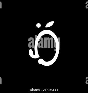 logo minimalist of letters J and C.which forms a chocolate fruit Stock Vector