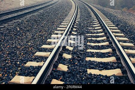 railway line desktop wallpaper and background Stock Photo