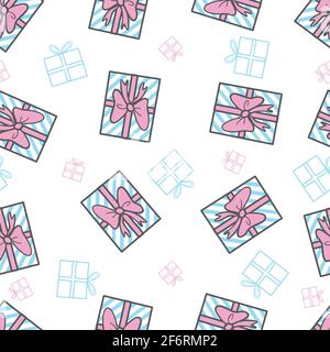 Hand Drawn Colorful Birthday or Christmas Gift or Present Box with Ribbon  Illustration. Abstract Vector Sketch. Holiday Engraving Style Drawing Stock  Vector Image & Art - Alamy