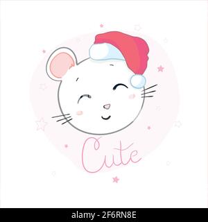 ?ute little mice in new year clothes. Stock Vector