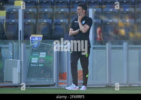 Frosinone, Italy. 02nd Apr, 2021. Fabio Grosso coach of Frosinone, during the match of the Italian Serie B championship between Frosinone vs Reggiana final result 0-0, match played at the Benito Stirpe stadium in Frosinone. Italy, April 02, 2021. (Photo by Vincenzo Izzo/Sipa USA) Credit: Sipa USA/Alamy Live News Stock Photo