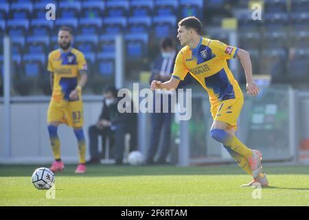 Frosinone, Italy. 02nd Apr, 2021. Marcos Curado player of Frosinone, during the match of the Italian Serie B championship between Frosinone vs Reggiana final result 0-0, match played at the Benito Stirpe stadium in Frosinone. Italy, April 02, 2021. (Photo by Vincenzo Izzo/Sipa USA) Credit: Sipa USA/Alamy Live News Stock Photo