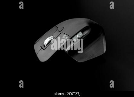 Black Wireless Mouse Stock Photo
