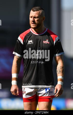 Adam Sidlow (20) of Leigh Centurions with the ball Stock Photo - Alamy