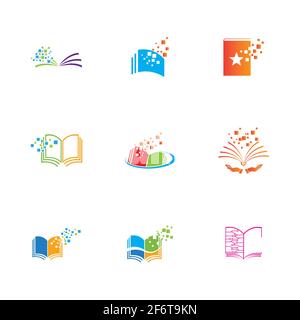 Digital book logo technology vector icon design Stock Vector