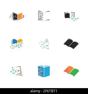 Digital book logo technology vector icon design Stock Vector