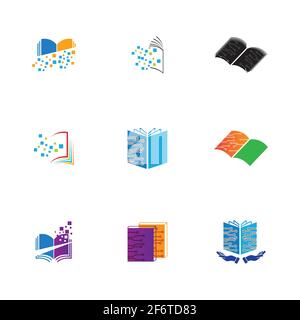 Digital book logo technology vector icon design Stock Vector