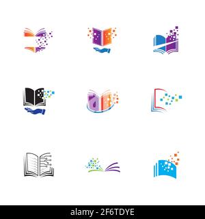 Digital book logo technology vector icon design Stock Vector