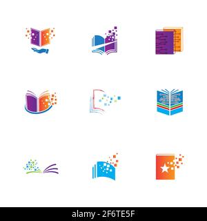 Digital book logo technology vector icon design Stock Vector