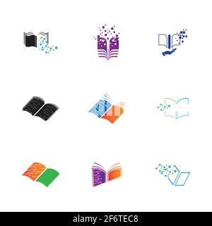 Digital book logo technology vector icon design Stock Vector