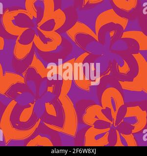 Floral brush strokes seamless pattern background for fashion prints, graphics, backgrounds and craf Stock Vector