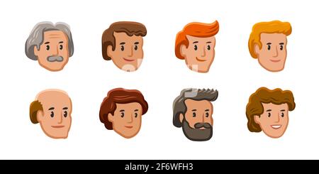 People icons. Male and female faces avatars in flat style. Vector illustration Stock Vector