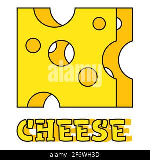 minimal cheese logo of two slices of different shades with a stroke 2 Stock Vector