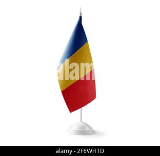 Small national flag of the Chad on a white background Stock Photo - Alamy