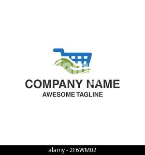 hand care shop logo. shopping care logo. vector logo template ready for use Stock Vector