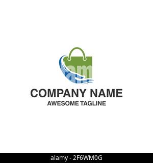 shopping bag hand care logo. bag care symbol. bag icon. hand icon. vector logo template ready for use Stock Vector