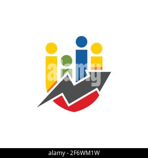 abstract colorful shield shape financial logo. finance arrow bar chart or stock exchange icon symbol. logo template ready for use Stock Vector