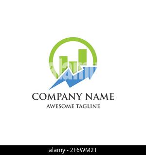 abstract financial market logo. finance bar chart or stock exchange marketing icon symbol. logo template ready for use Stock Vector