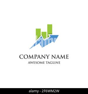 abstract financial market logo. finance bar chart or stock exchange marketing icon symbol. logo template ready for use Stock Vector