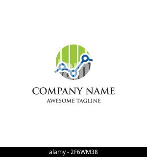abstract financial market logo. finance bar chart or stock exchange marketing icon symbol. logo template ready for use Stock Vector