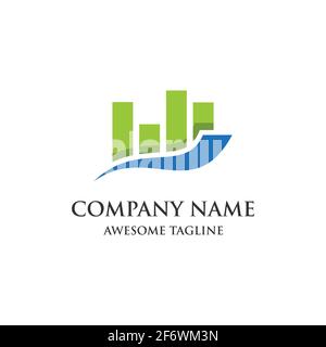 abstract financial market logo. finance bar chart or stock exchange marketing icon symbol. logo template ready for use Stock Vector