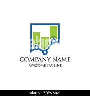 abstract financial market logo. finance bar chart or stock exchange marketing icon symbol. logo template ready for use Stock Vector
