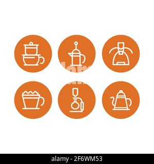 Coffee shop icon vector illustration set. coffee sign. Template web or app of coffee shop icon for restaurant or bar menu. vector eps 10 Stock Vector