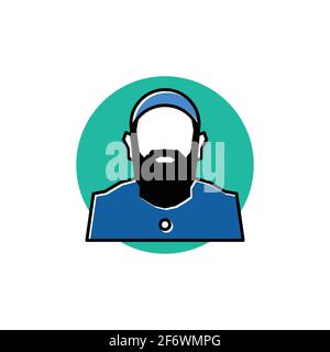arabic people symbol illustration, muslim people islamic icon Stock Vector