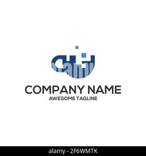 cup data technology logo template Stock Vector