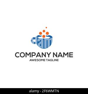 cup data technology logo template Stock Vector